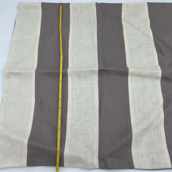 Pottery Barn Taupe And Cream Awning Stripe Linen 20x20 Pillow Cover NWOT - Picture 6 of 7